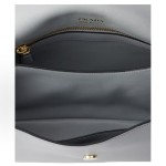 PRADA Doux Doux embossed letter logo magnetic clasp opening and closing calfskin crossbody single-shoulder bag, medium size for women, sky blue